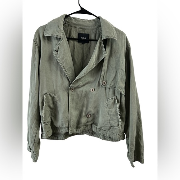 Rails Barclay linen blend olive green utility jacket - Picture 3 of 6